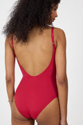 Milos Solid Swimsuit Recycled - Lipstick Red