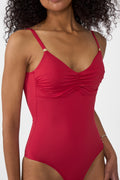 Milos Solid Swimsuit Recycled - Lipstick Red