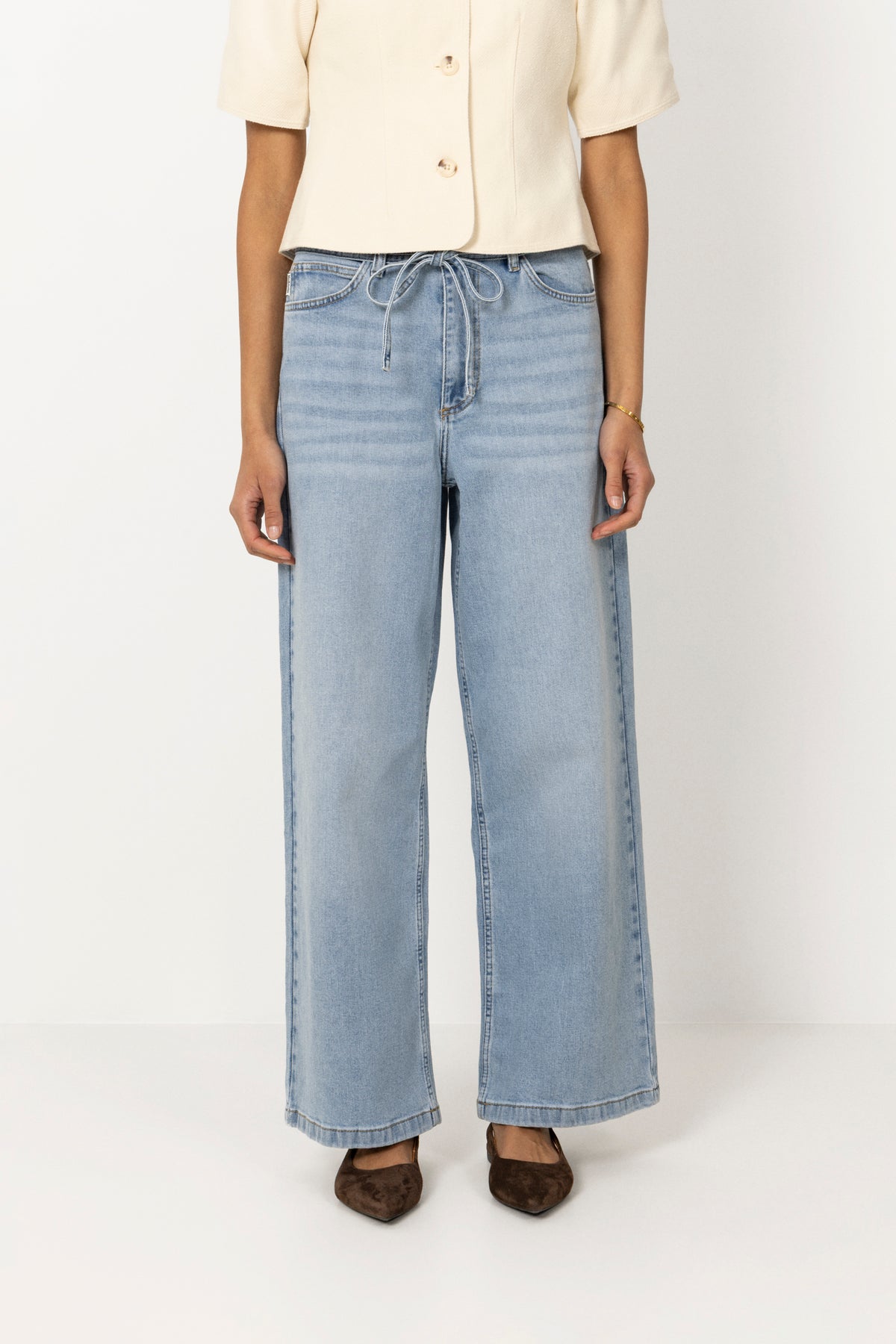 Isolde Solid Pants - Bleach Blue Wash