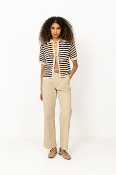 Vester Stripe Cardigan - Navy Summer Sand