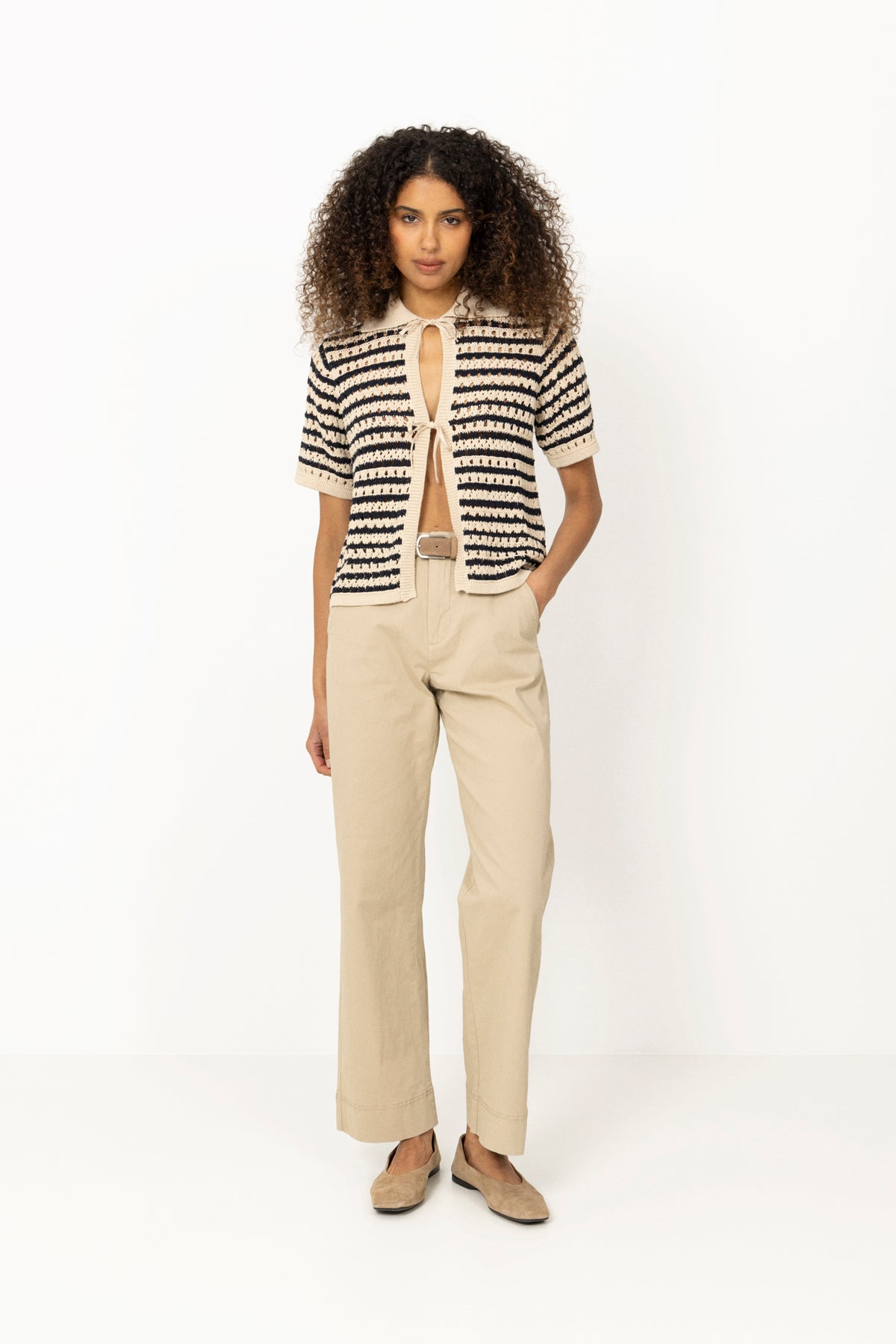 Vester Stripe Cardigan - Navy Summer Sand