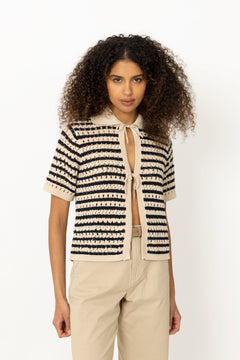 Vester Stripe Cardigan - Navy Summer Sand