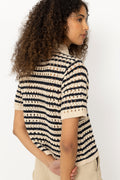 Vester Stripe Cardigan - Navy Summer Sand