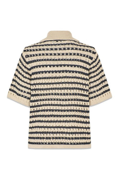 Vester Stripe Cardigan - Navy Summer Sand
