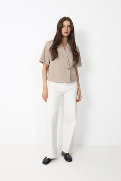 Tuesday Ss Blazer - Beige Melange