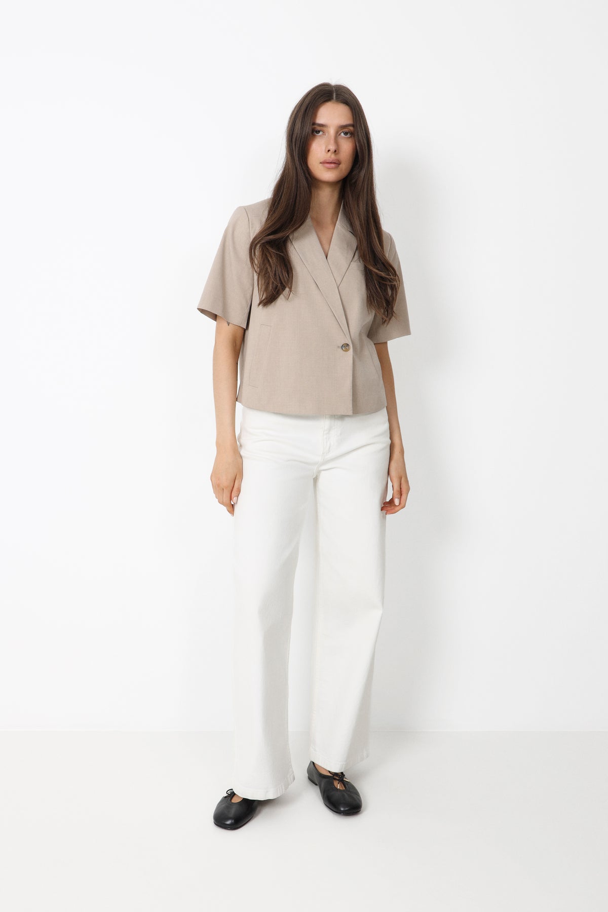 Tuesday Ss Blazer - Beige Melange