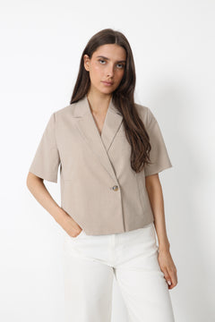 Tuesday Ss Blazer - Beige Melange