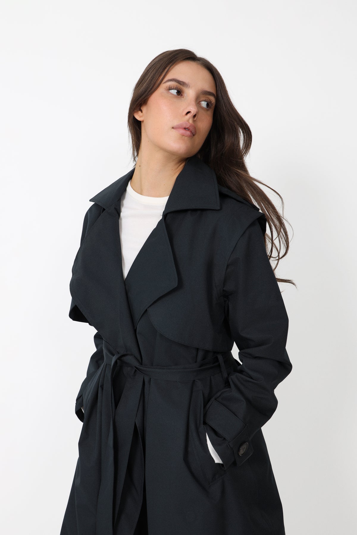 Regndråpe Trench Coat - New Black