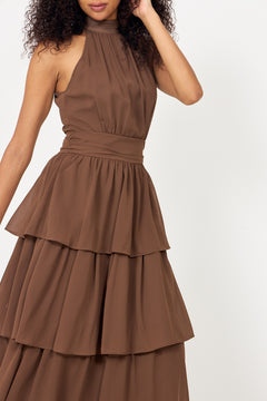 Belleic Long Dress - Dark Brown
