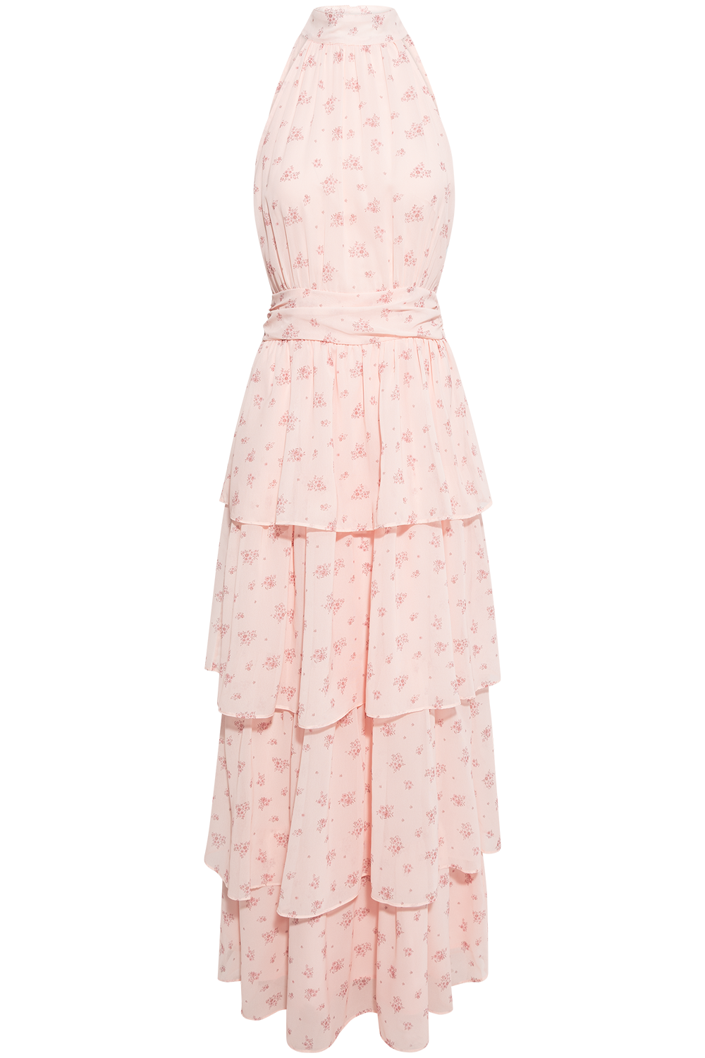Belleic Long Dress - Pink Flower Print