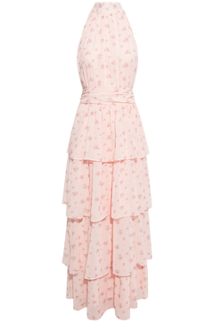 Belleic Long Dress - Pink Flower Print