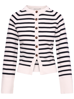 Pernille Stripe Knit Cardigan - Navy Striped