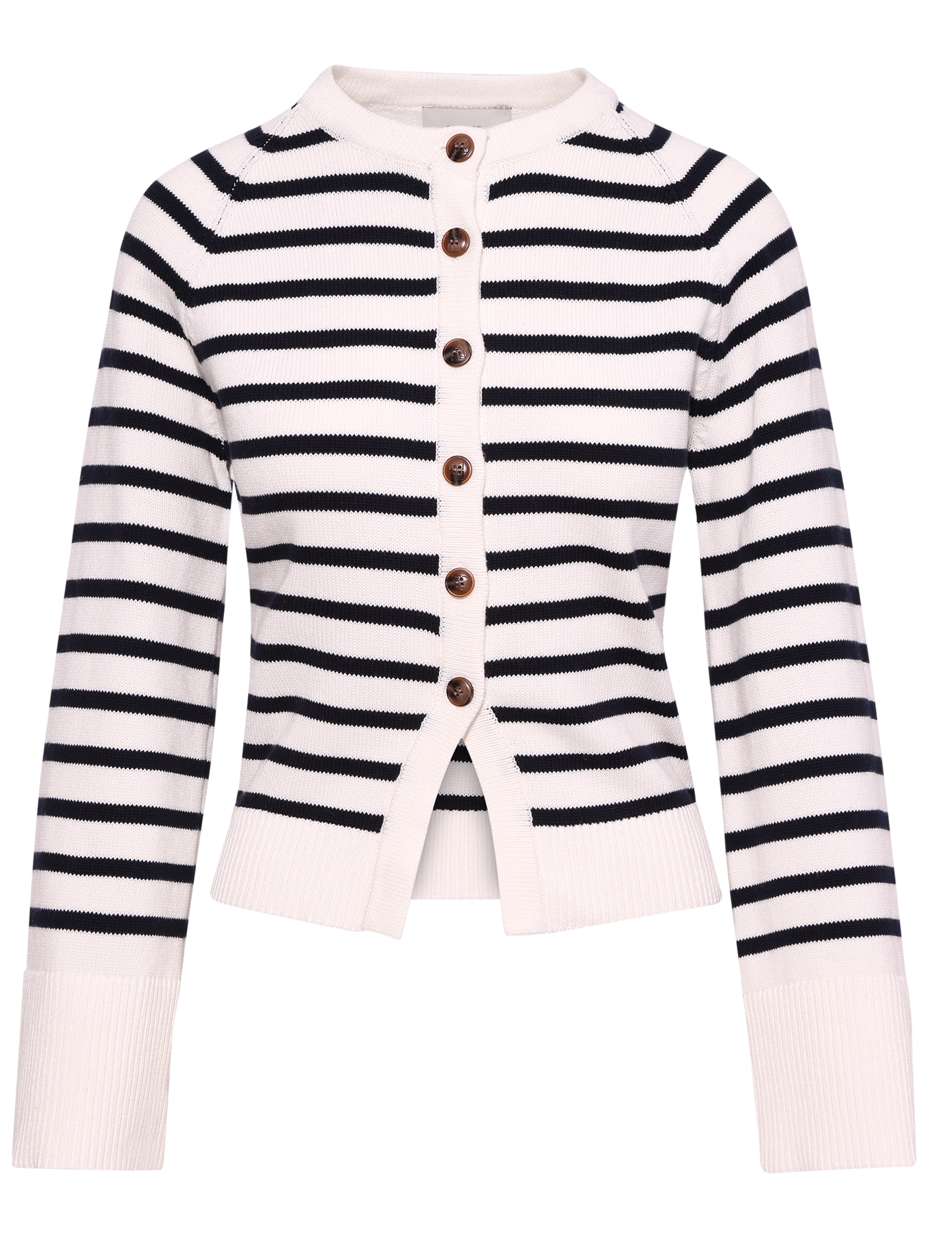 Pernille Stripe Knit Cardigan - Navy Striped