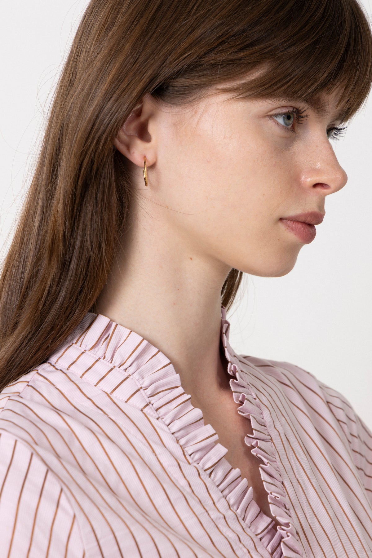 Organic Arena Small Hoops - 925S/Gp/M Gold