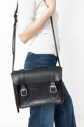 11 Inch Kiev Smooth Leather Satchel - Black