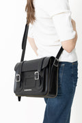 11 Inch Kiev Smooth Leather Satchel - Black