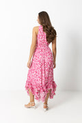Harriet Chiffon Dress - Pink Print