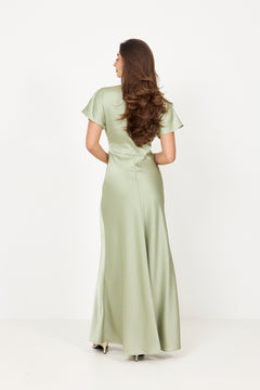 Kristin Satin Dress - Green