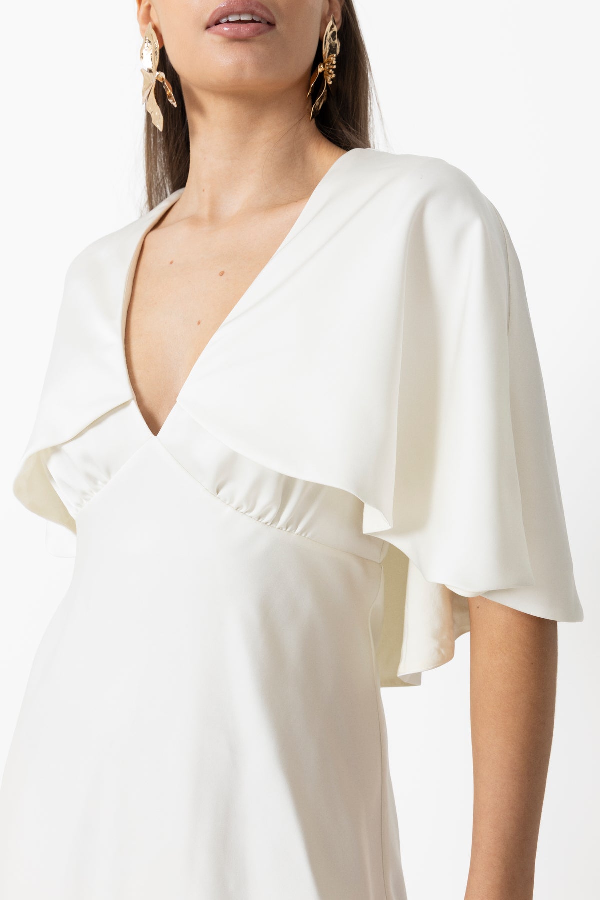 OSMINE af nor - Kjoler - Ariel Satin Cape Mini Dress - Creme