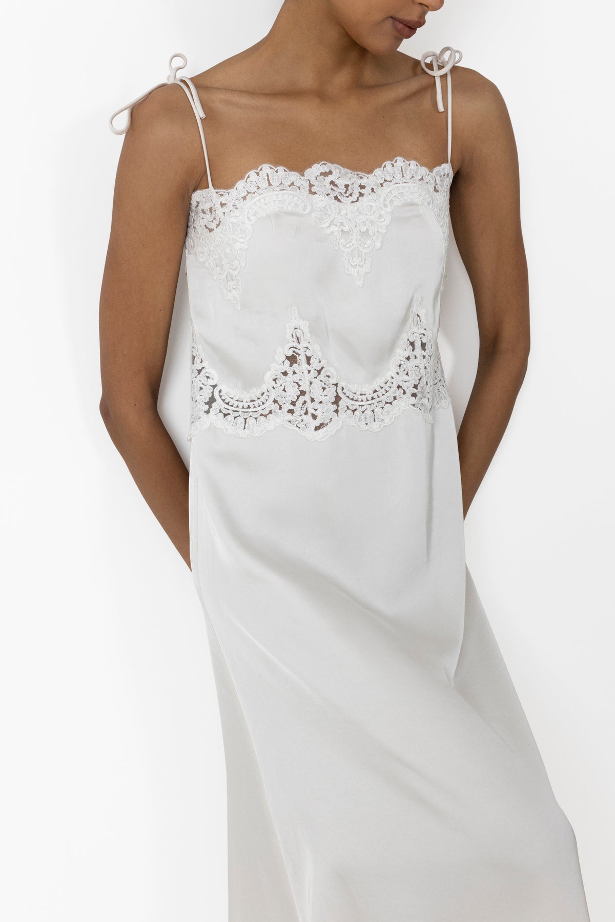 Solvei Midi Strap Dress - Pearl