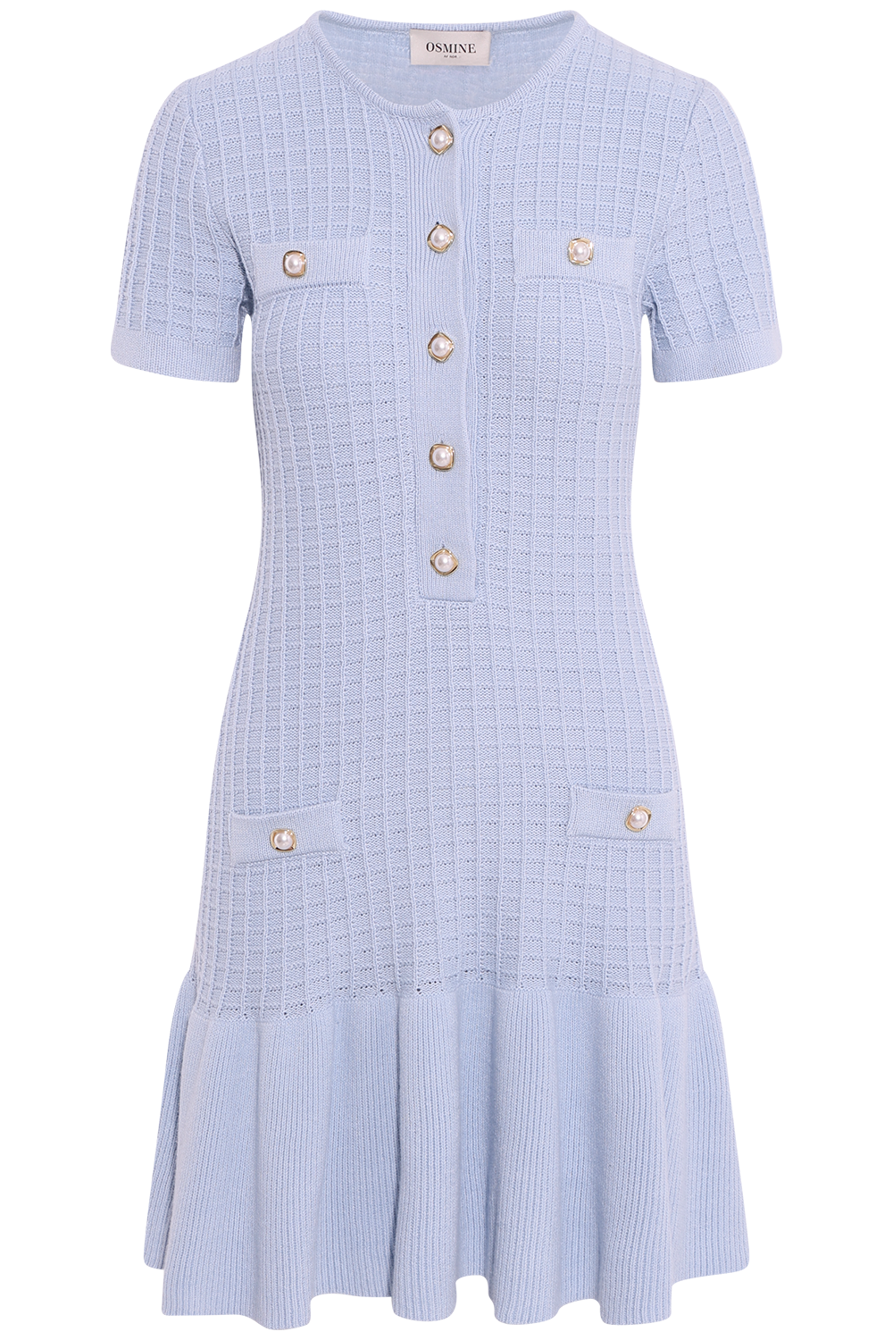 Gerdalil Cotton Knit Dress - Light Blue