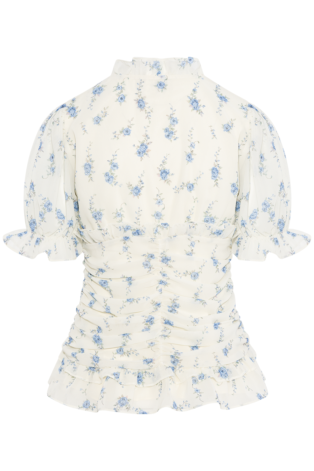 Arielic Blouse - Off White Vintage Blue