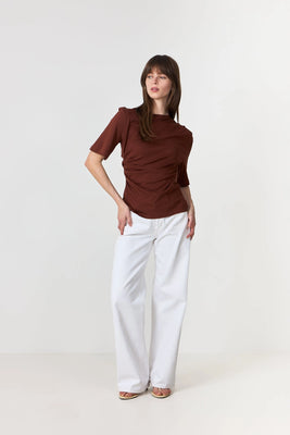 Woline Light Twist Tee - Cherry Mahogany