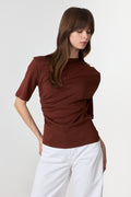 Woline Light Twist Tee - Cherry Mahogany