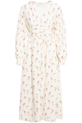 Adelic Long Dress - Off White Vintage Rose