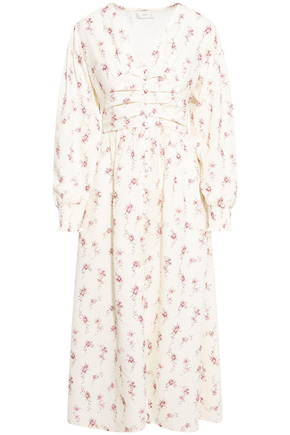 Adelic Long Dress - Off White Vintage Rose