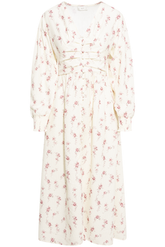 Adelic Long Dress - Off White Vintage Rose