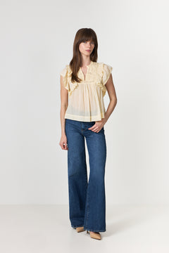 Jayla S Voile Top - Butter Yellow