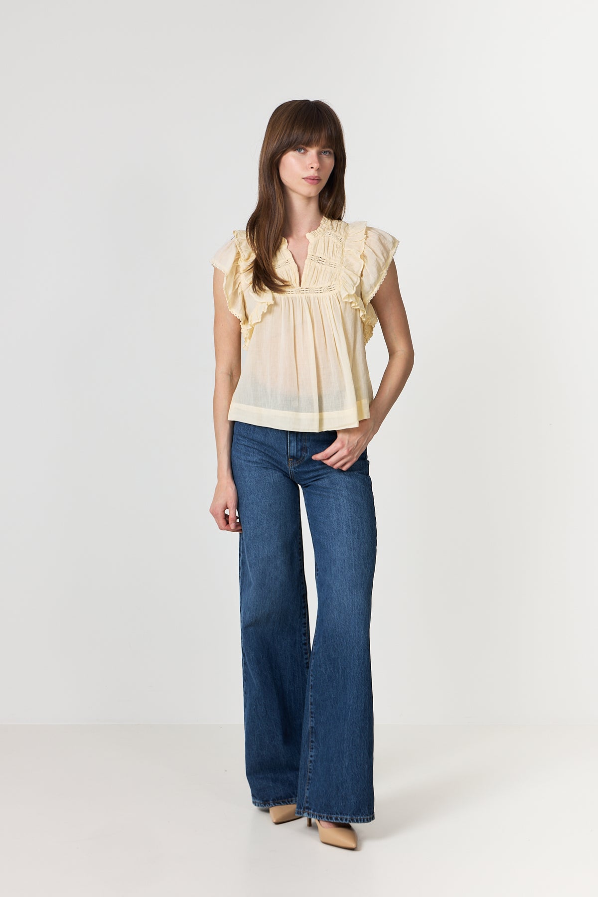 Jayla S Voile Top - Butter Yellow