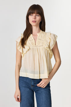 Jayla S Voile Top - Butter Yellow