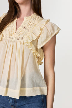 Jayla S Voile Top - Butter Yellow