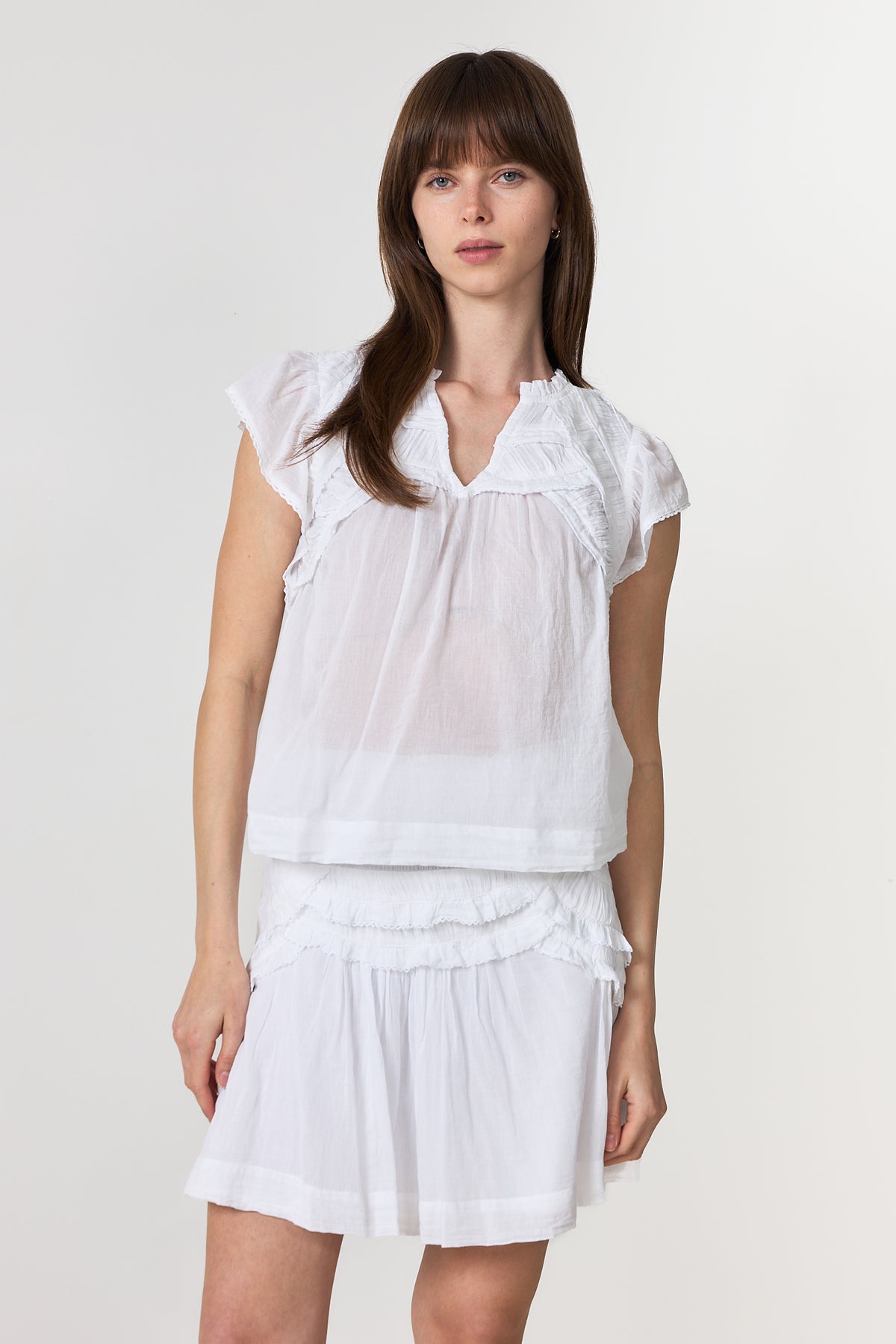 Fayler S Voile Top - White