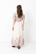 Serna Flower Print Dress - Burned Powder