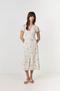 Eleni Delicate Flower Dress - Creme