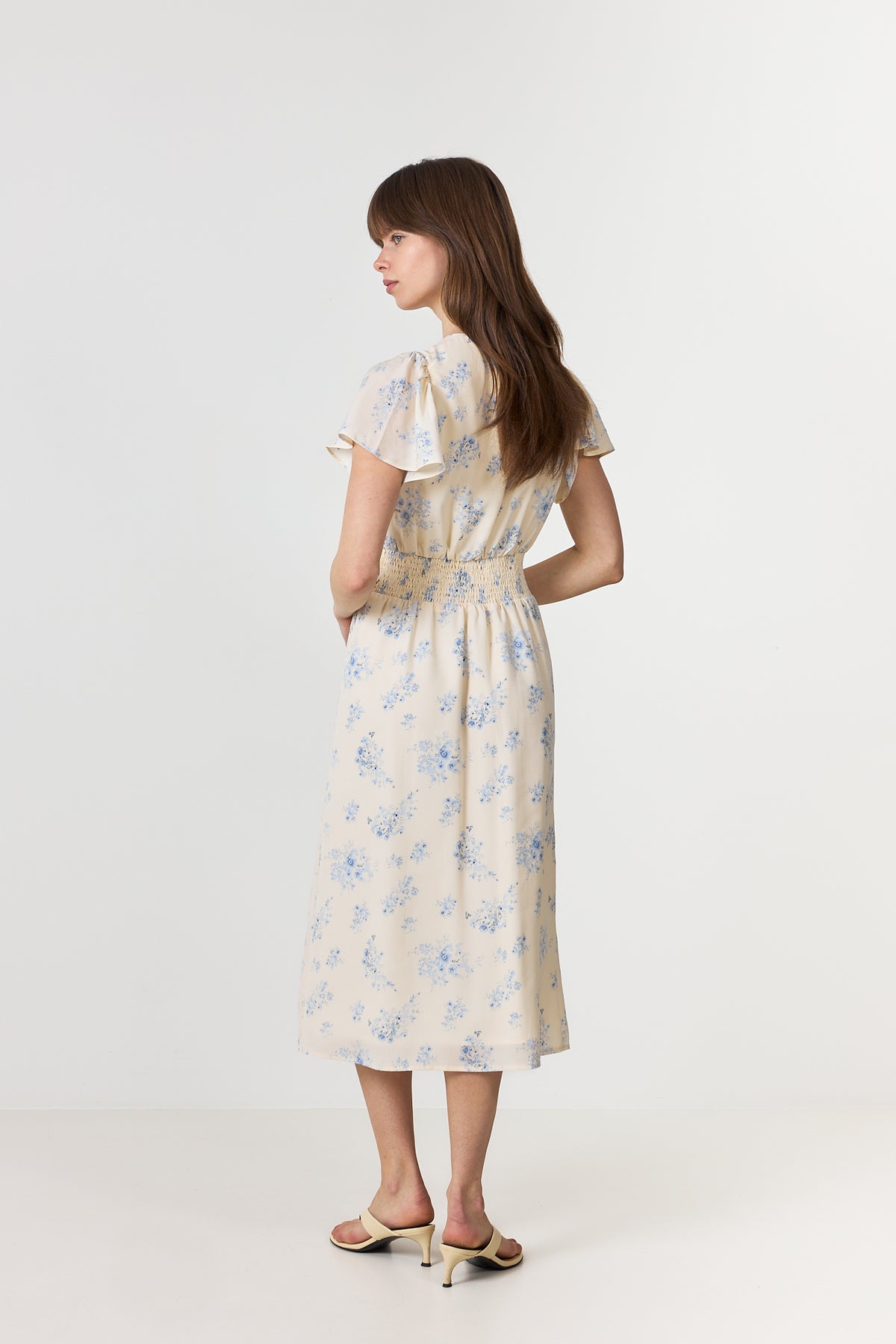 Eleni Delicate Flower Dress - Creme