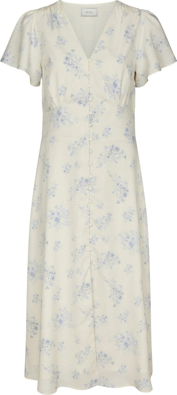 Eleni Delicate Flower Dress - Creme