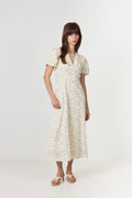 Illana Small Rose Flower Dress - Light Yellow