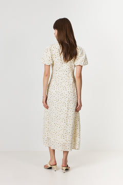 Illana Small Rose Flower Dress - Light Yellow