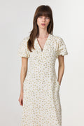 Illana Small Rose Flower Dress - Light Yellow