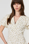 Illana Small Rose Flower Dress - Light Yellow