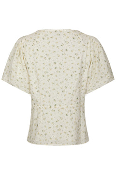 Irina Small Rose Flower Blouse - Light Yellow