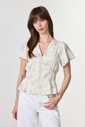 Jasmin Delicate Flower Blouse - Creme