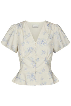 Jasmin Delicate Flower Blouse - Creme