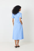 Baia Stripe Poplin Dress - Light Blue
