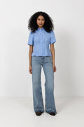 Balara Stripe Poplin Shirt - Light Blue