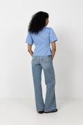 Balara Stripe Poplin Shirt - Light Blue